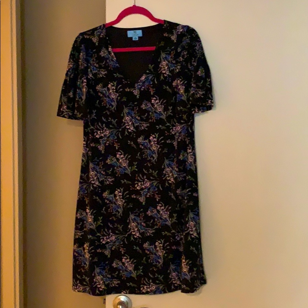 High-quality black floral summer dress